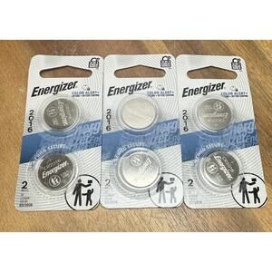 ENERGIZER CR2016 2 Pack, 3v Lithium Battery. 3 Packs Total.